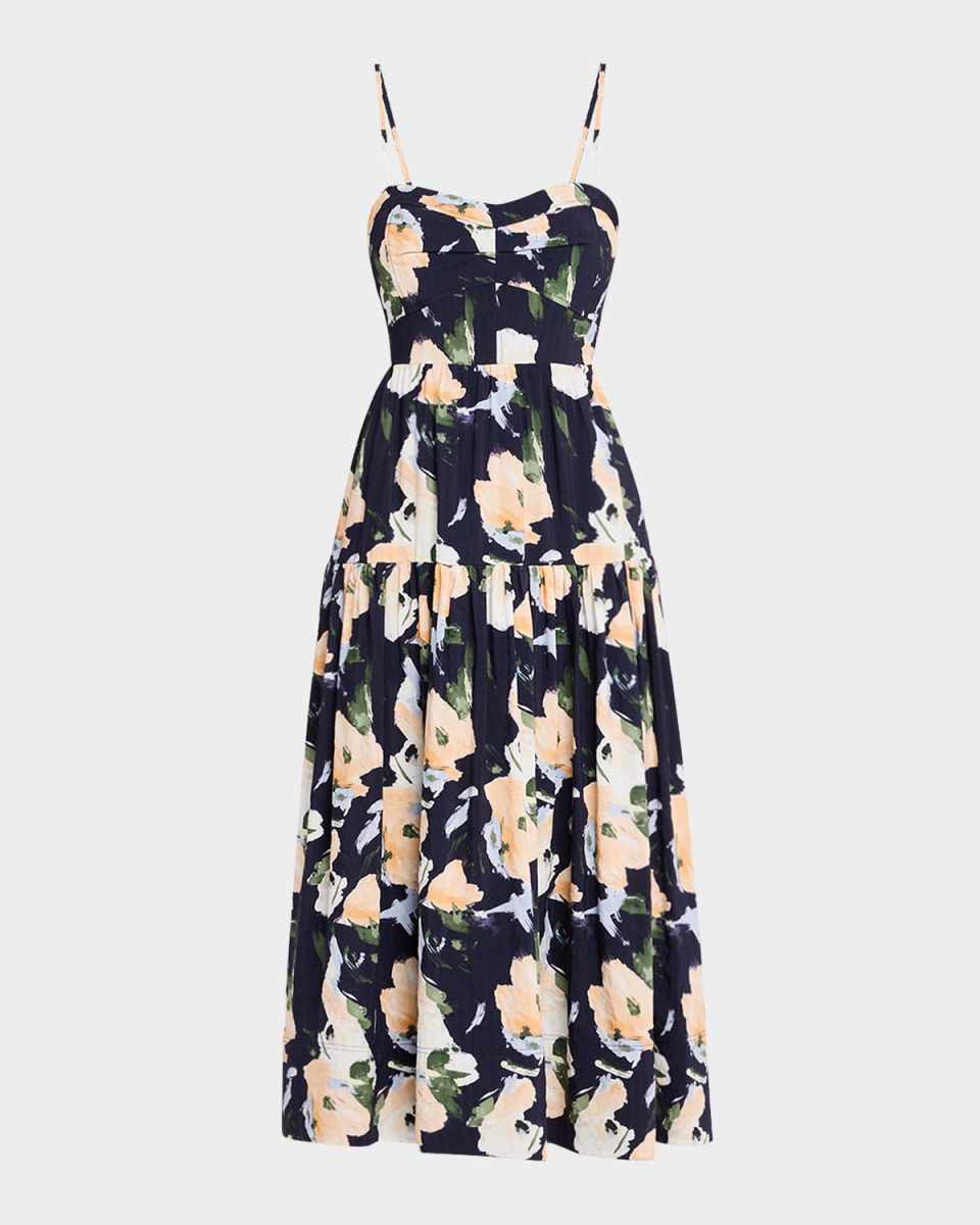 Verona Floral Sleeveless Midi Dress